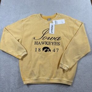 Chicka-d NCAA Iowa Hawkeyes Sweatshirt Womens S Gold Corded Crewneck